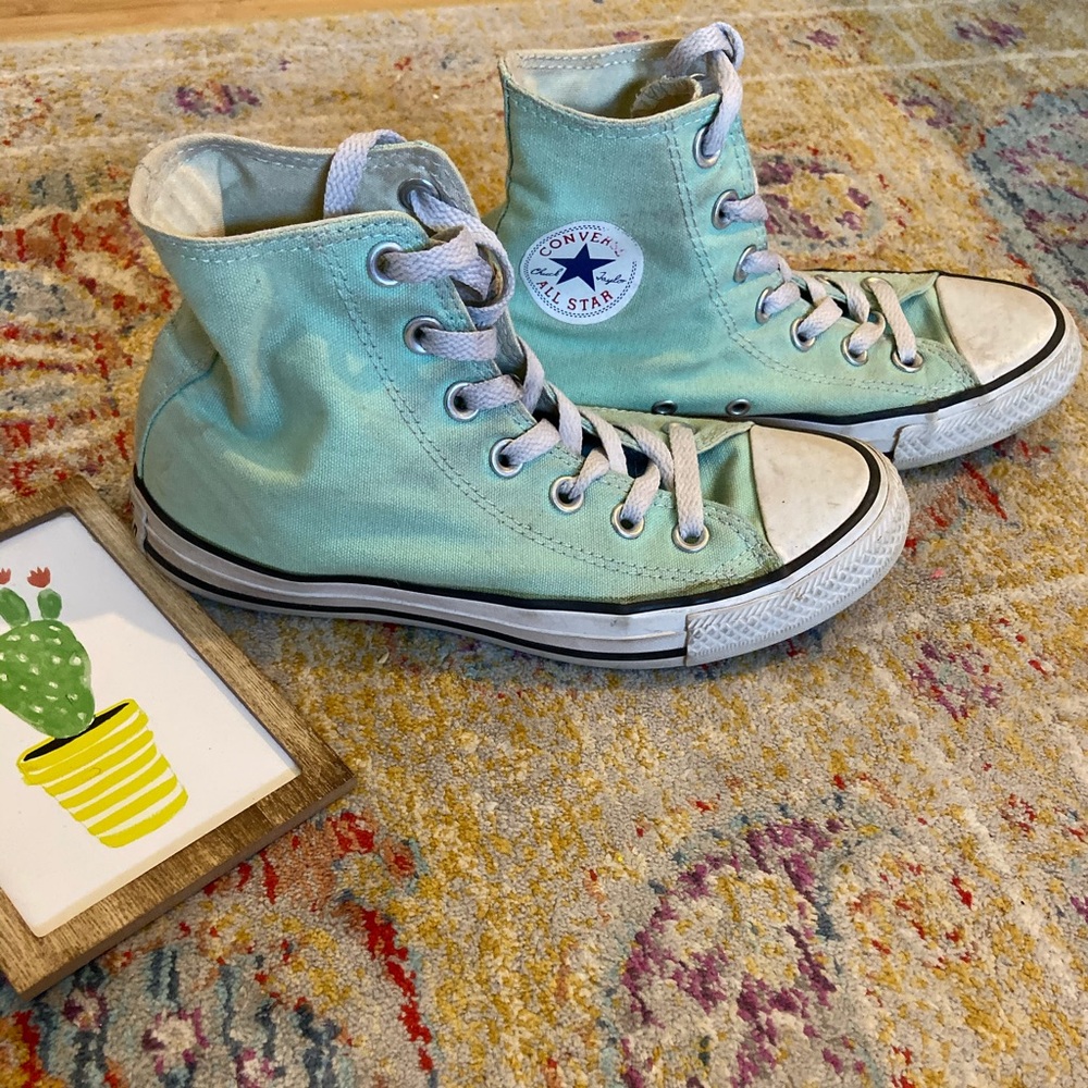 Converse high top mint green